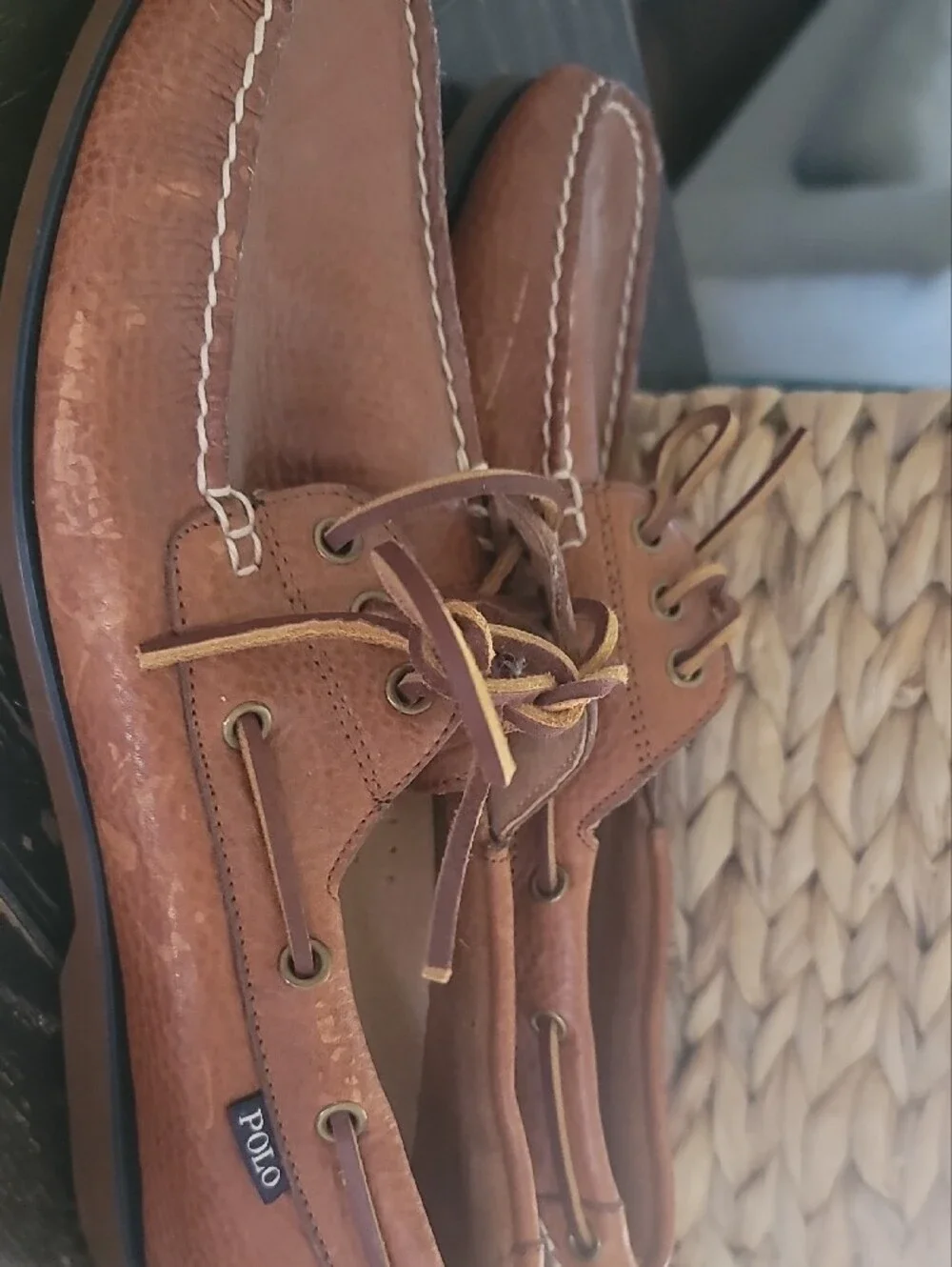 Polo by Ralph Lauren Tan Leather Boat Shoes